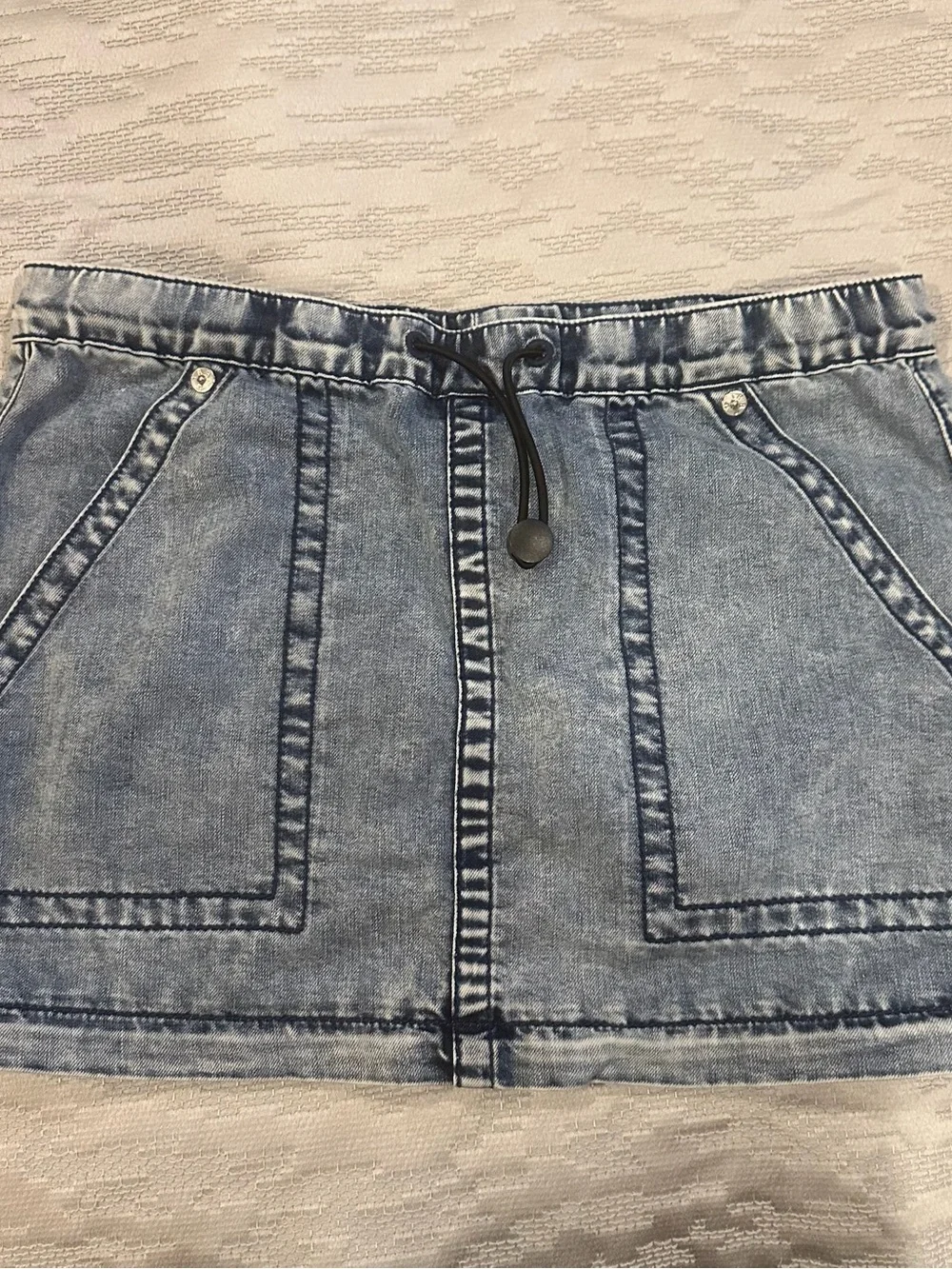 True Religion Y2K detachable convertible washed denim skirt